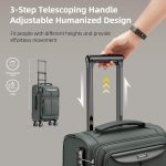 SHOWKOO Luggage Sets 3 Piece Softside Expandable Lightweight Durable Suitcase Sets Double Spinner Wheels TSA Lock Black (20in/24in/28in) - Image 5